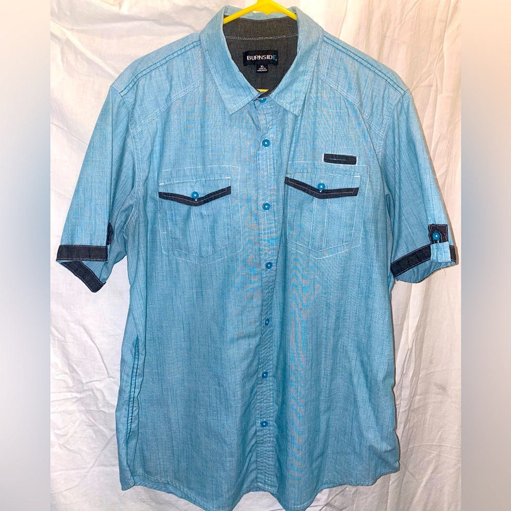 Burnside casual button-down T-shirt, light comfortable and great for summer!